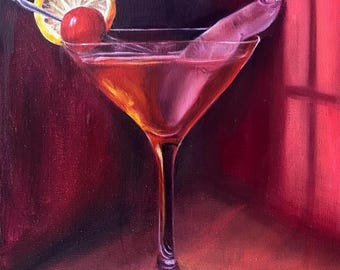 De perfecte cocktail - olieverfschilderij