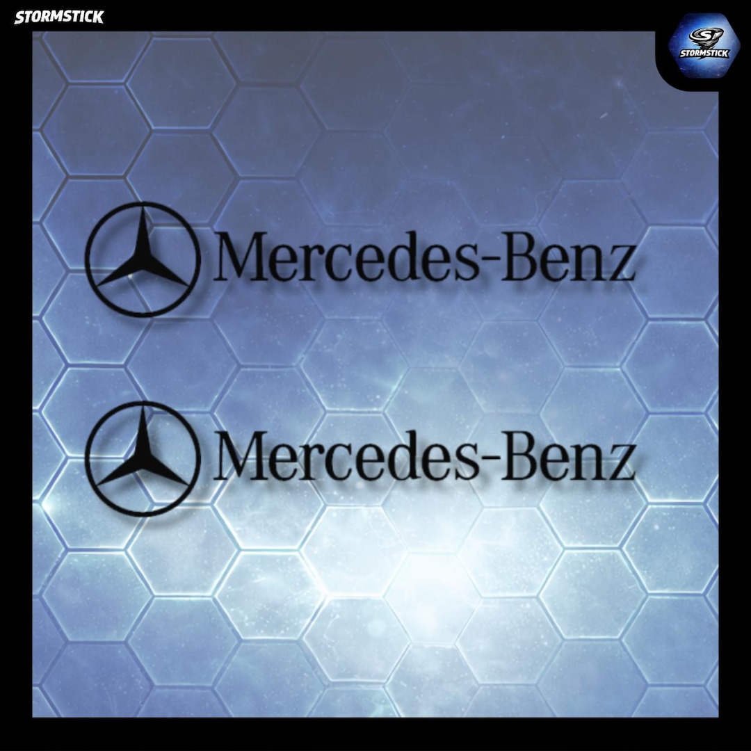 2 Mercedes Stickers – Logo + Vinyl Lettering Without Background ...