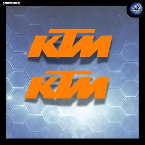 2 KTM-klistermärken – Premium väderbeständig vinyllogotyp (professionell finish)