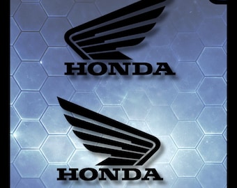 2 Honda vleugelstickers – horizontale spiegelversie – premium vinyl, eenvoudig aan te brengen