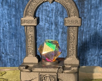 Gothic Fantasy Arch Display Stand – 3D Printed Stone Pedestal for Dice, Miniatures & Tabletop RPGs
