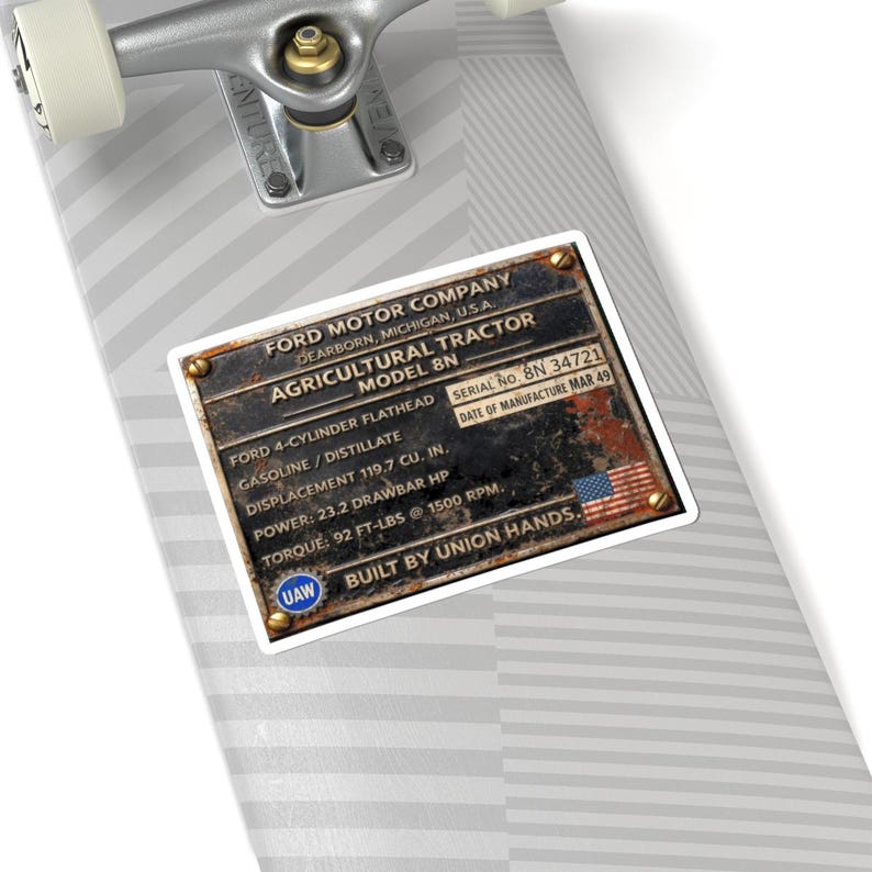 Ford Id Sticker Vintage 8N Ford Tractor Identification Plate Sticker | Kiss-cut Sticker ...