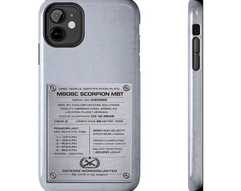 Halo Scorpion MBT Identification Plate Phone Case | Sci-Fi Industrial Protection