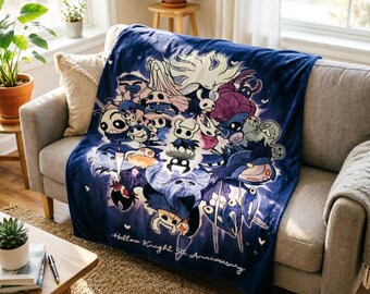Hollow Knight Silksong Hornet Fleece Throw Blanket, Team Cherry Indie Game Merch