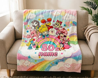 Personalized Care Bears Blanket Soft Throw, Custom Name Kids Blanket, Baby Shower Gift