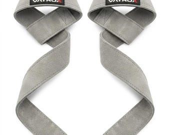 Leather Weight Lifting Straps for Deadlifts, Gym Wrist Straps, Grip Support, VAYROX