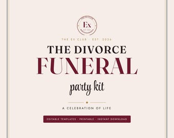 Kit para la fiesta de despedida por divorcio / Invitación editable + Programa + Guía de planificación