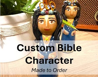 Custom Bible Character Peg Doll - Handcrafted Mixed Media
