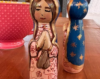 Our Lady of Guadelupe Peg Doll by Rested Maker