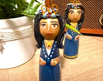 Esther Peg Doll (Hand Crafted) Old Testament Character  - RestedMaker