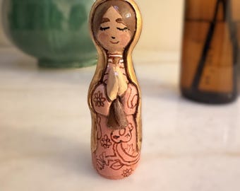 Our Lady of Guadelupe (Hand Crafted) Mixed Media Doll - Catholic Gift