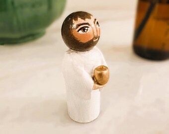 Jesus -  (Hand Crafted) Mixed Media Doll - Catholic Gift, Christian Gift, First Communion Gift