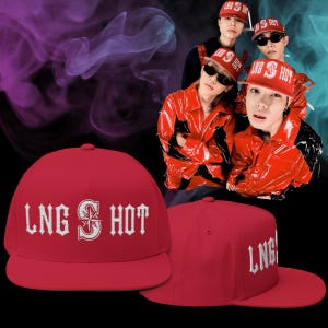 Bestickte Snapback Cap LNGSHOT, Kpop Band, K-Pop Streetwear Cap, Streetwear für Männer und Frauen, Hip Hop Tänzer Outfit Geschenk