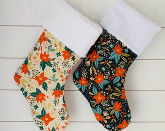 Vintage-Inspired Embroidered Christmas Stockings: Personalized Family Holiday Decor with Nostalgic Charm