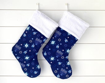 Personalized Hanukkah Gift, Embroidered Family Chanukah Stockings, Interfaith families, no.805
