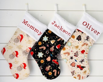 Personalized Nutcracker Christmas Stockings: Embroidered Retro Whimsical Holiday Decor