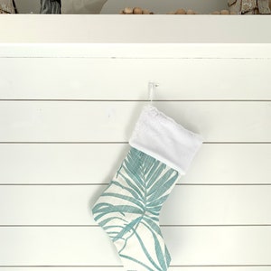 Beach Holiday Decor, Christmas Stocking, Teal, Personalized Stocking, Sand Dollar Stocking Coastal Blue no.681 no.682 no.683 no.684 no.685 843 - Palm Trees