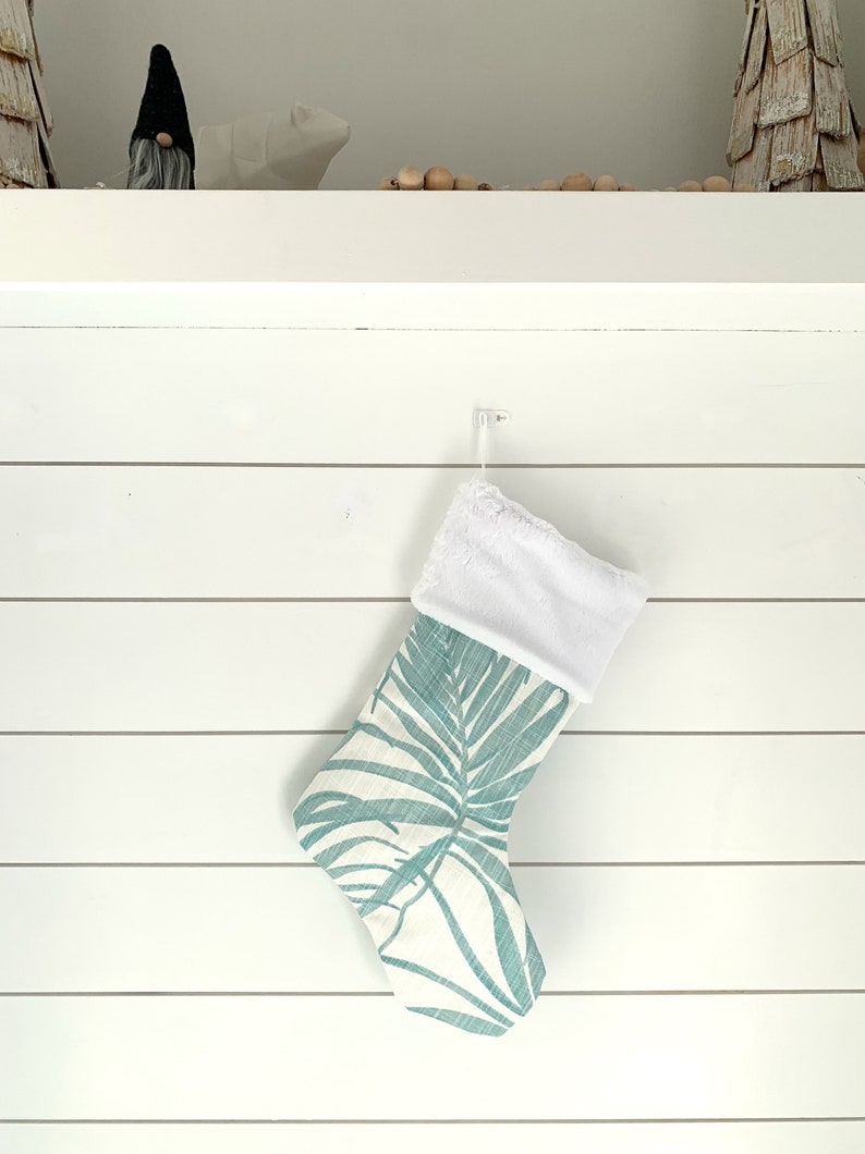 Beach Holiday Decor, Christmas Stocking, Teal, Personalized Stocking, Sand Dollar Stocking Coastal Blue no.681 no.682 no.683 no.684 no.685 image 8