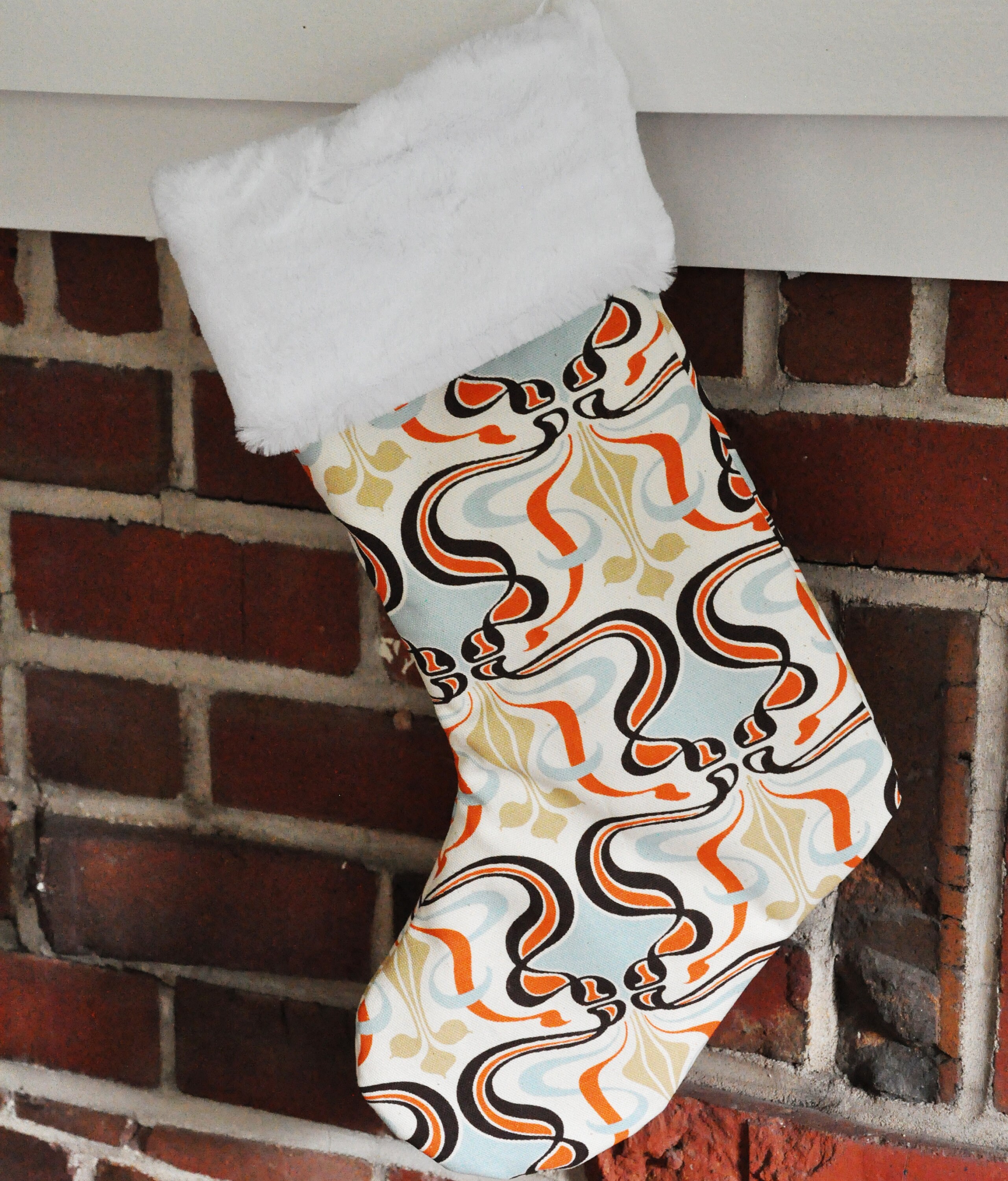 Orange Christmas Stocking Holiday Sweet Potato Personalized Etsy