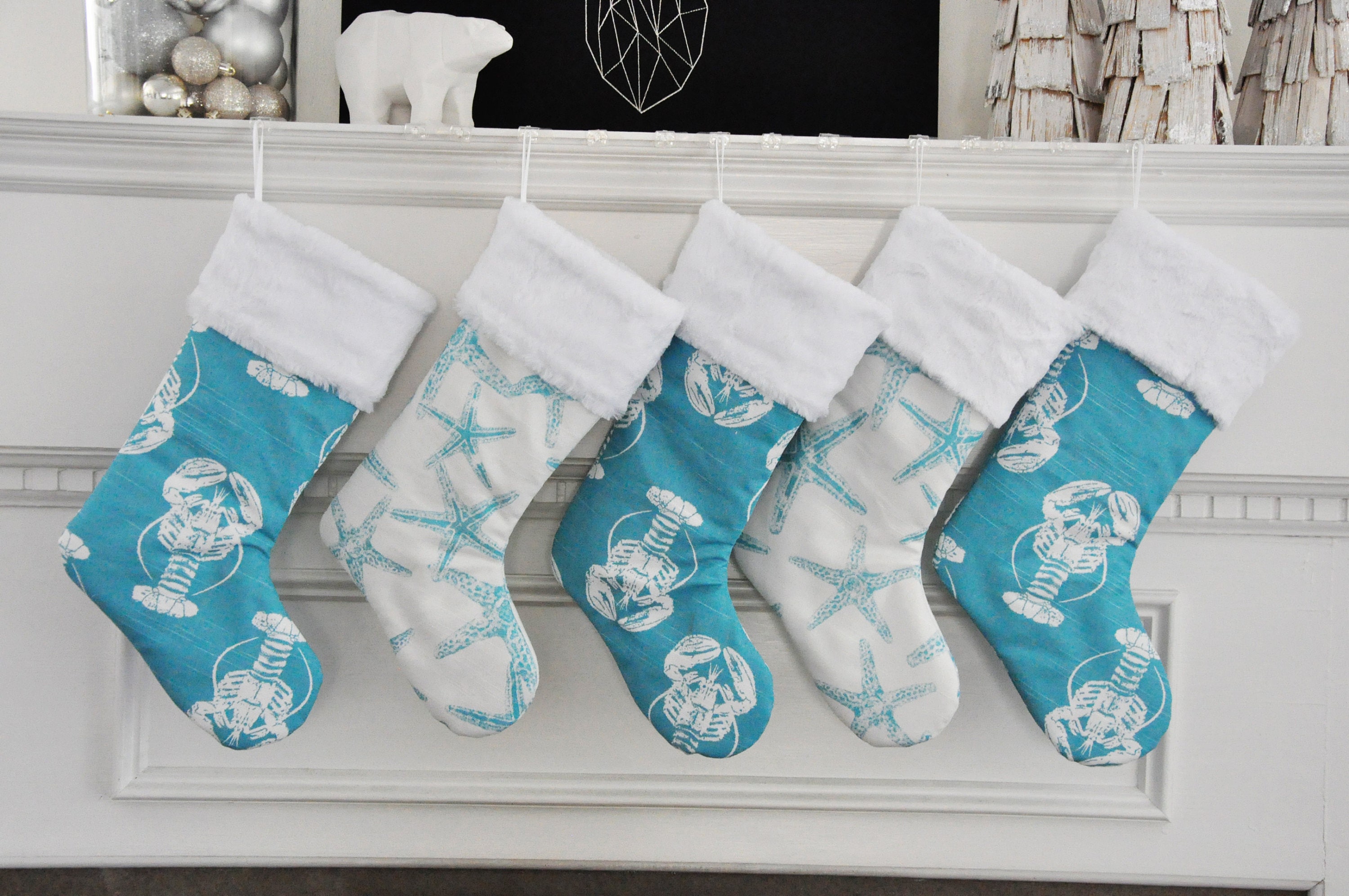 Personalized Coastal Christmas Stocking Coastal Ocean Etsy Canada