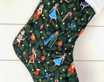Nutcracker Christmas Stocking Rifle Paper Co Personalized Christmas Sock Land of Sweets Vintage Holiday 831 851 859 832 833 860 865 870 874