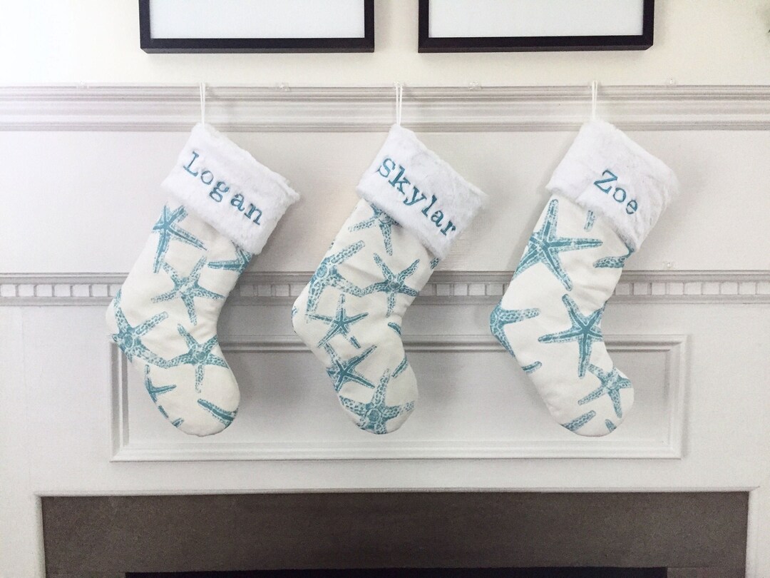 Personalized Coastal Christmas Stocking, Coastal, Ocean Christmas, Sea