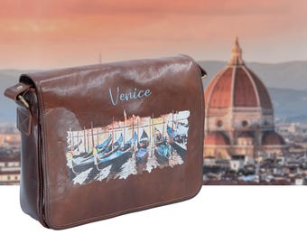 Bolso de piel italiano hecho a mano para mujer / Bolso bandolera Venice de Florencia / Hecho en Italia