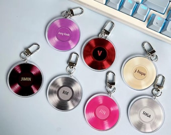 Arirang Records Keychain - World Tour - ARMY Keychain - Acrylic Record Keyring - Fandom Gift for Army - Arirang World Tour - kpop concert