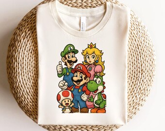 Super Mario Shirt, Mario Brother T-shirt, Video Game Tee, Super Mario Birthday Gift, Nintendo Fan Shirt, Gamer Gift, Mario Graphic Tee