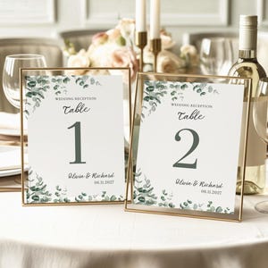 DIYウェディングテーブルナンバー、グリーンウェディングテーブルサイン、カスタムテーブル、モダンなウェディングデコレーション、レセプションテーブルナンバー、イベントパーティーテーブルサイン