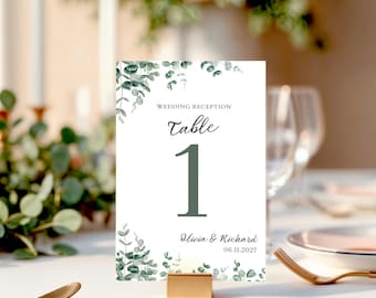 DIY Wedding Table Numbers Greenery Wedding Table Signage Custom Table Modern Wedding Decor Reception Table Number Event Party Table Sign