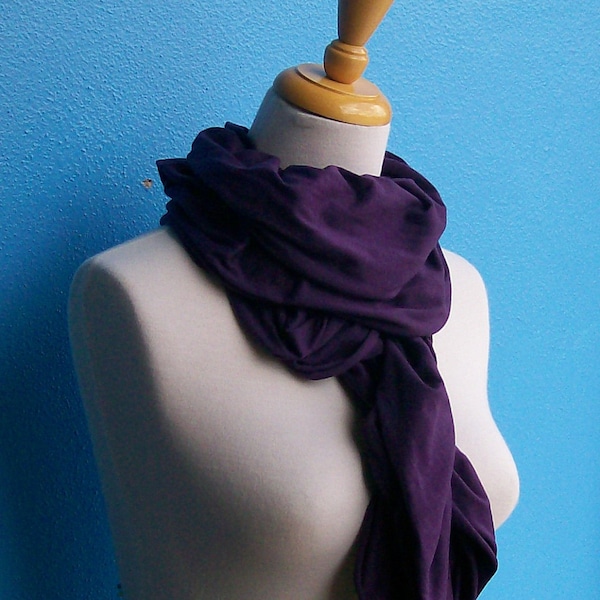 Jersey Ruffle Scarf - Plum