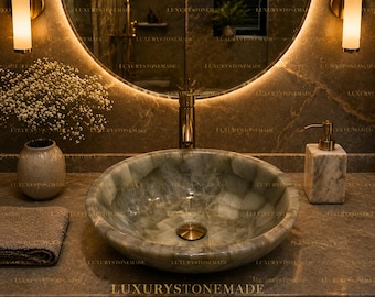 Oval Rose Quartz Wash Basin Natural Stone Crystal Healing Vessel Sink Luxury Bathroom Vanity