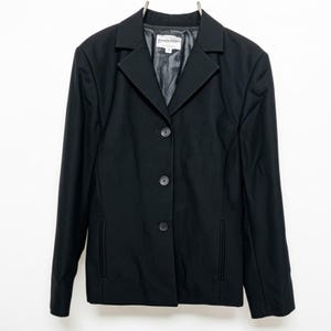 Y2K Pendleton Black Wool Blend Blazer Size 10 Classic 3 Button Tailored Jacket Lined