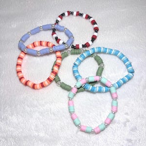 Handmade Clay Bead Bracelet | Stackable Jewelry
