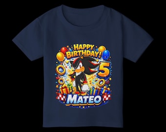 Shadow the Hedgehog Birthday Shirt | Personalized 5th Birthday Mateo