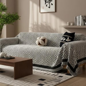 Fluwelen Pluche Visgraat Sofa Hoes Anti Kattenkras Antislip Bank Protector Deken Moderne Thuis Sofa Cover, Protector Decoratieve Deken
