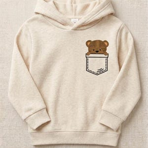 Pocket bear machine embroidery desing - Cute teddy bear in pocket embroidery file - Baby nusery - Instant Download - Pes Dst Jef Xxx Exp Hus