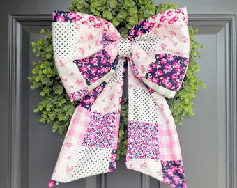 Large Wreath Quilted Fabric Bow