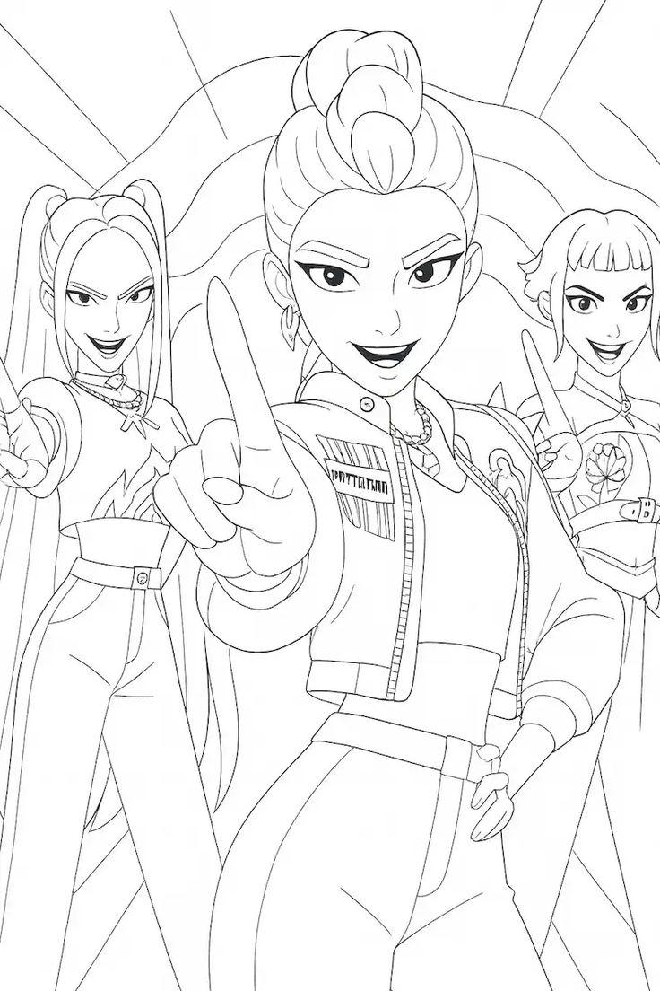 Huntrix 45-page Printable Coloring Book, PDF, Instant Download - Etsy