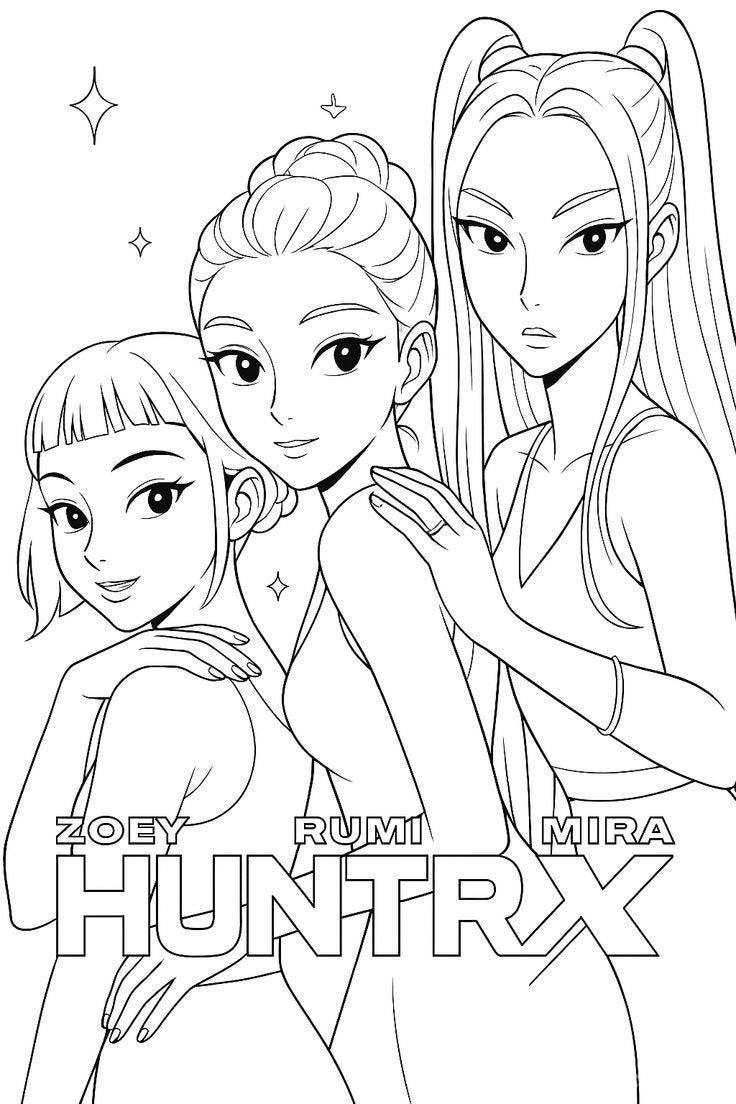 Huntrix 45-page Printable Coloring Book, PDF, Instant Download - Etsy