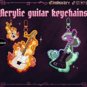 Llaveros de guitarra de ghoul sin nombre de acrílico inspirados en fantasmas
