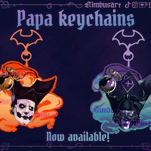 Ghost inspired acrylic Copia & Perpetua keychains