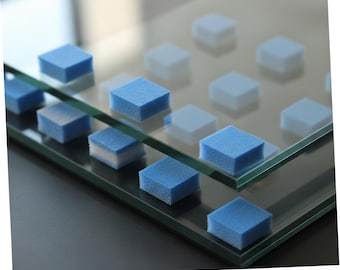 Blue Foam Glass Separator Pads – Non-Adhesive Shipping Protection (1"x1"x1/4")