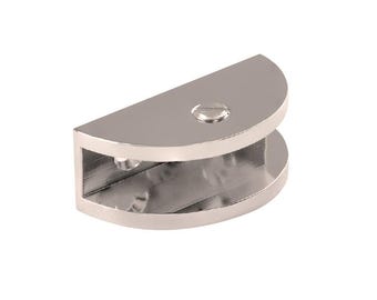 Half-Moon Shelf Clamp X 2 Units | Glass Support | Modern Shelf Hardware | Secure and Elegant Mounting