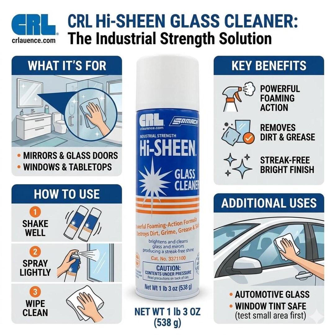 Hi-sheen Aerosol Glass Cleaner, Industrial Strength, No-streak Finish ...