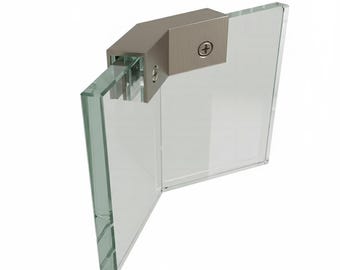 135 D. Glass to Glass Clamp – Solid Brass Corner Connector for Shower Panels (8–12mm Glass)