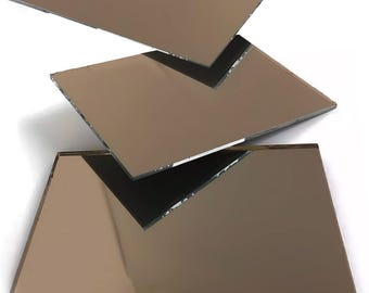 Custom Bronze or Gray Mirror – 1/4" Thick Table Tops, Shelves, Wall Panels, backsplash, mirror wall, closet doors