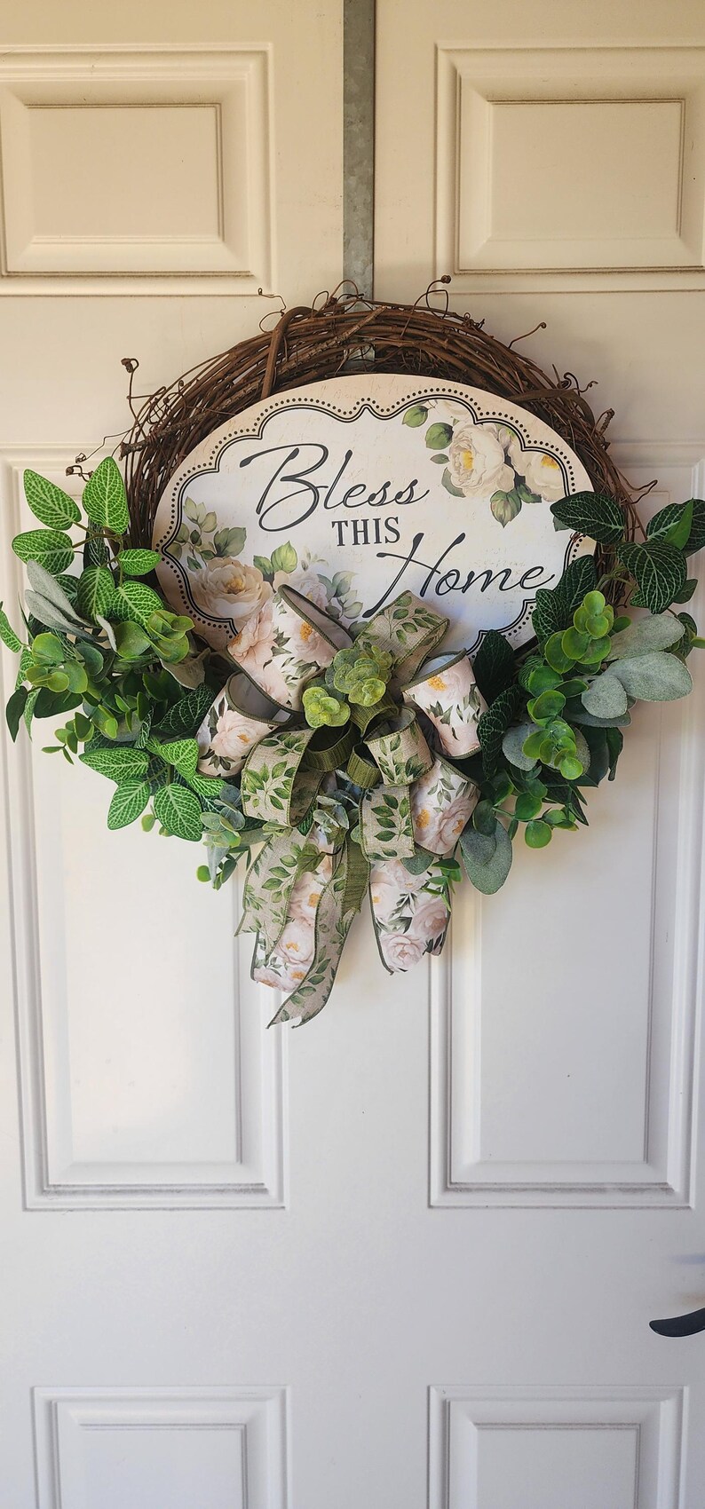 Farmhouse house everyday day Bless This Home Wreath. image 1
