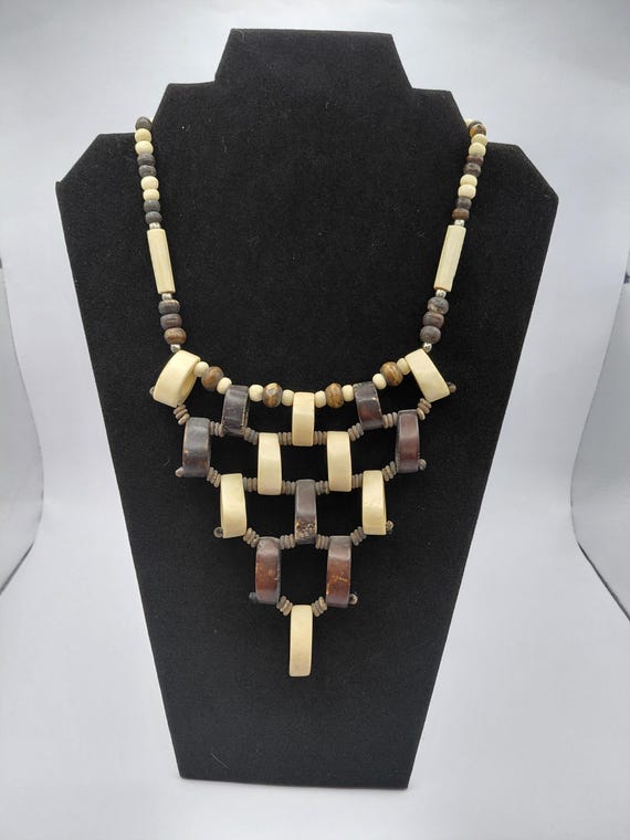 Bone inspired resin design statement necklace. - image 1